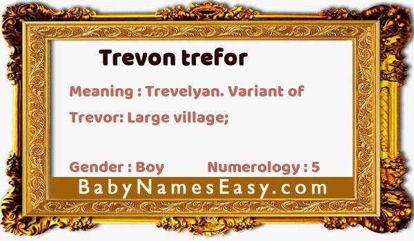 Trevon trefor name meaning